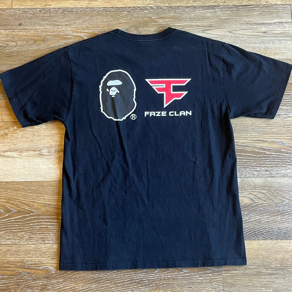 BAPE x FaZe Clan Tee Shirt L Single Stitch A Bathing Ape Streetwear Double Sided - Picture 4 of 9